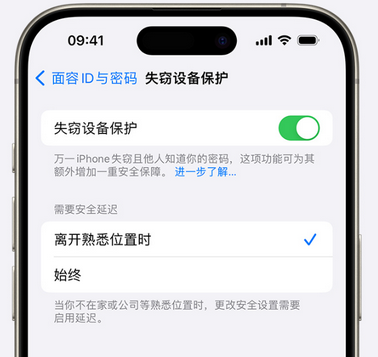 安宁苹果手机维修分享iOS17'失窃设备保护'功能是什么？ 
