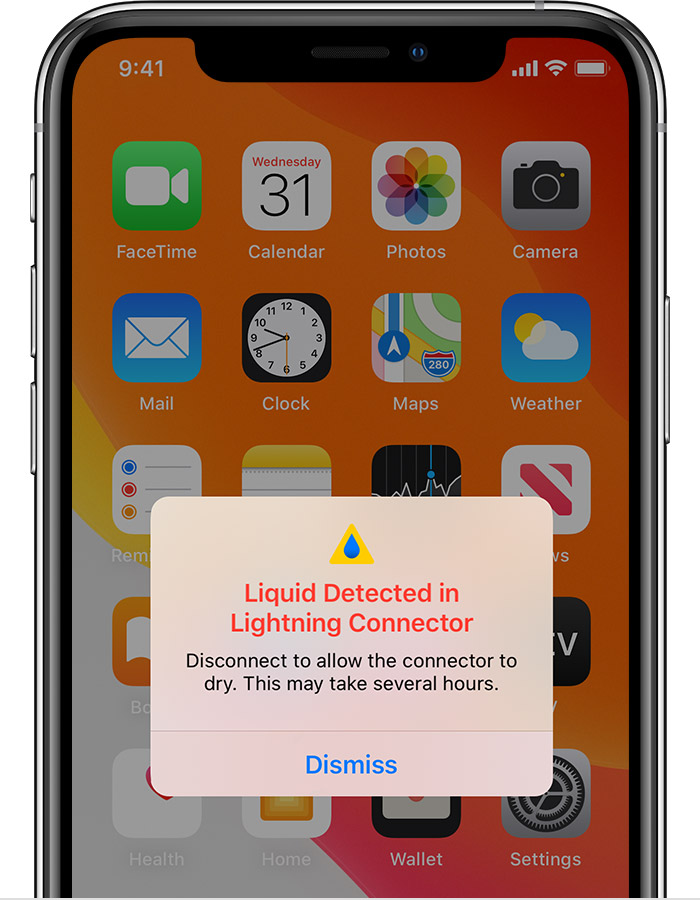 安宁苹果手机维修分享iPhone 12 在充电时出现 “闪电接口检测到液体”的提示怎么办 